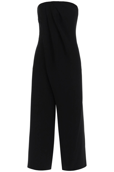 Shop Max Mara 'bella' Bandeau Jumpsuit In Cady In Black