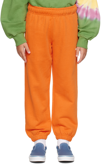 Shop Molo Kids Orange Adan Sweatpants In 8791 Sun Power