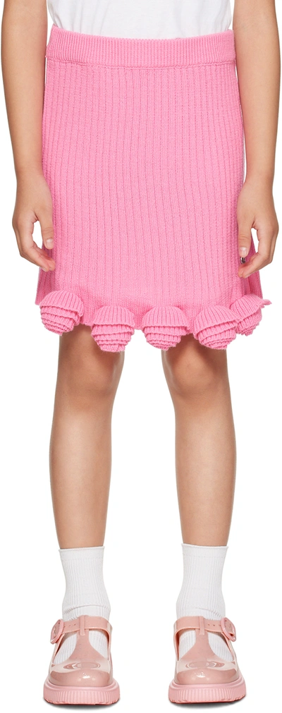 Shop Miss Blumarine Kids Pink Floral Skirt