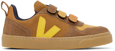 Shop Veja Kids Brown V-10 Sneakers In Multico-camel