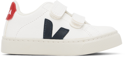 Shop Veja Baby White & Navy Esplar Sneakers In Extra-white_n
