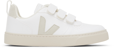 Shop Veja Kids White V-10 Sneakers In White Natural