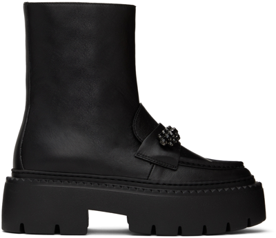 Shop Jimmy Choo Black Bryer Flat Boots In Black/jet Black