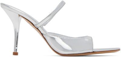 Shop Gia Borghini Silver Aimeline Heeled Sandals In 3333 Mirror