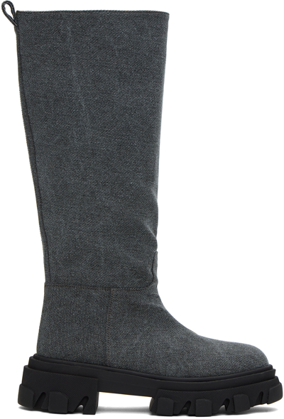 Gia Borghini Blue Perni 07 Denim Boots In Blue Jeans 3020