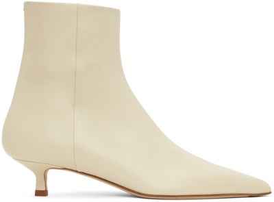 Shop Aeyde Off-white Sofie Boots In Creamy