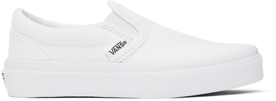 Shop Vans Kids White Classic Slip-on Little Kids Sneakers In True White