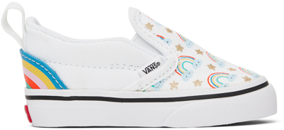 Shop Vans Baby White Slip-on V Sneakers In Cobra Kai True White
