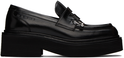 Shop Marni Black Piercing Loafers In 00n99 Black
