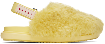 Shop Marni Yellow Sabot Strap Loafers In 00y33 Pineapple