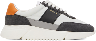 Shop Axel Arigato Black & Gray Genesis Vintage Sneakers In Light Grey/black/ora