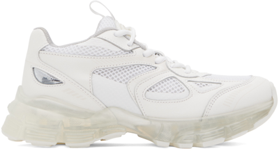Shop Axel Arigato White Marathon Transparent Runner Sneakers In White/cremino