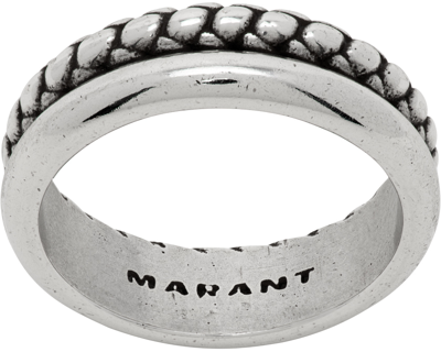 Shop Isabel Marant Silver Band Ring In 08si Silver