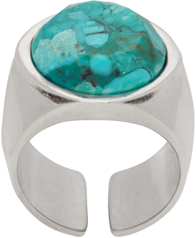 Shop Isabel Marant Silver & Blue Alto Ring In 30bu Blue