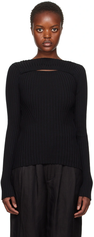 Shop Anine Bing Black Cutout Sweater