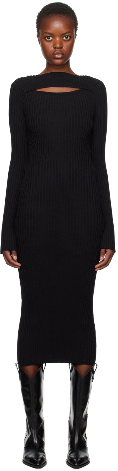 Shop Anine Bing Black Cutout Midi Dress