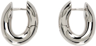 Shop Balenciaga Silver Loop Xxs Earrings In 0926 Shiny Silver