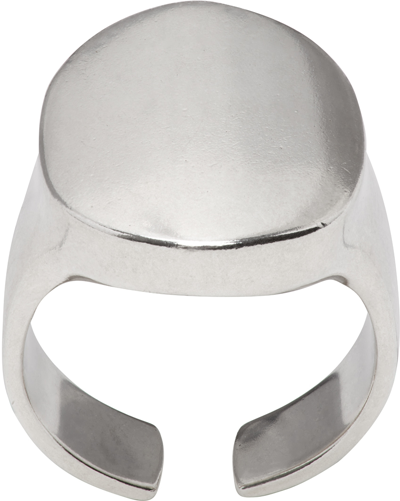 Shop Isabel Marant Silver Open Band Signet Ring In 08si Silver