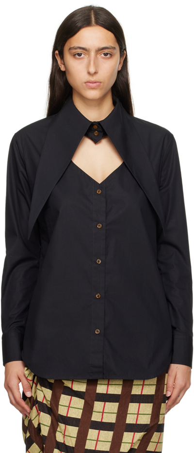 Shop Vivienne Westwood Black Heart Shirt In N401 Black