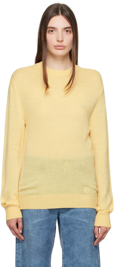 Shop Jil Sander Yellow Embroidered Sweater In 723 Sunbeam