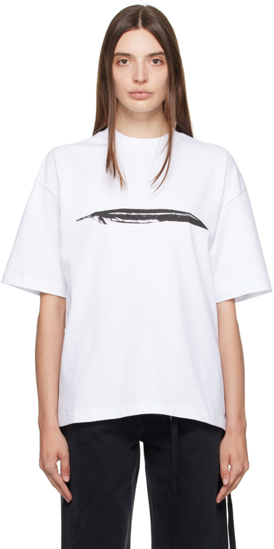 Shop Ann Demeulemeester White Marike Comfort T-shirt In 001 White + Black