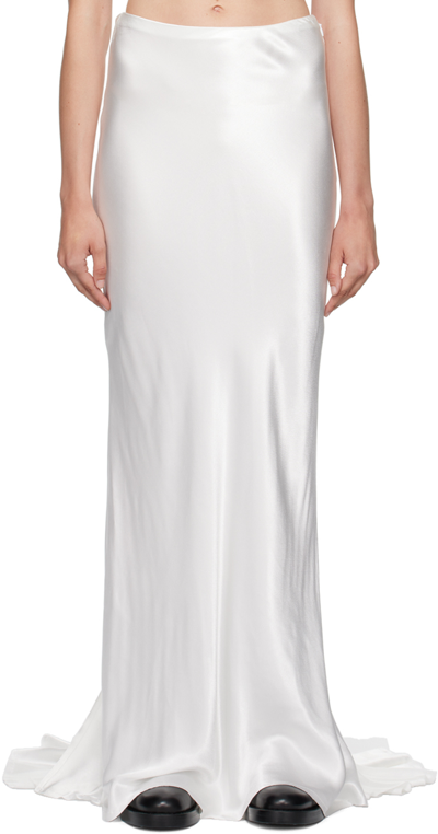Shop Ann Demeulemeester White Madeleen X-long Flared Maxi Skirt In 001 White