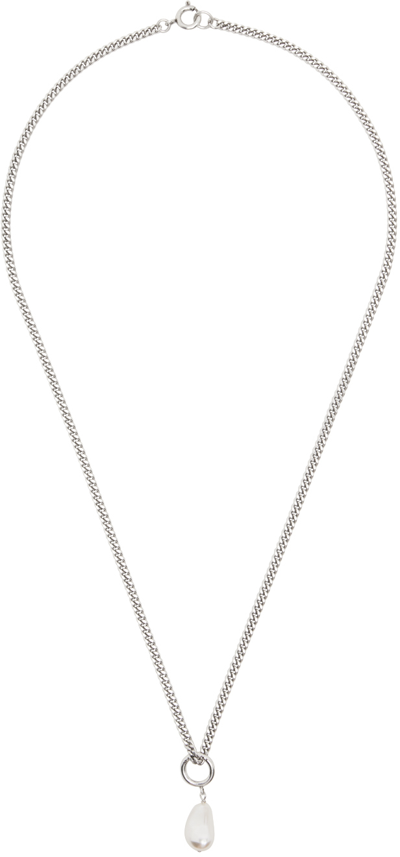 Shop Isabel Marant Silver Rain Drop Necklace In Whsi White/silver