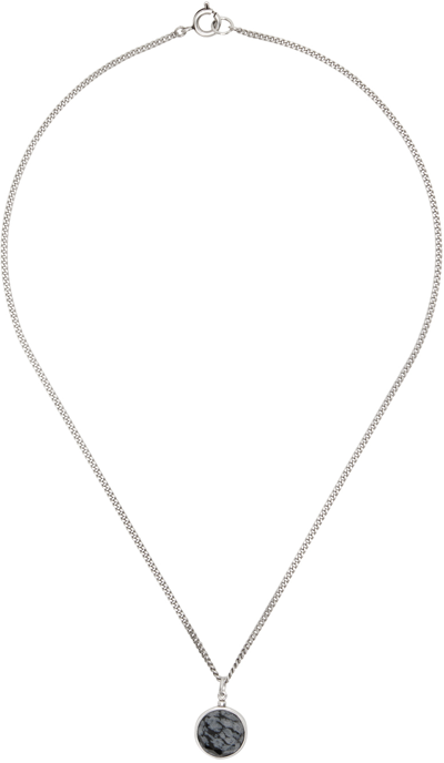 Shop Isabel Marant Silver & Black Stone Necklace In 02fk Faded Black