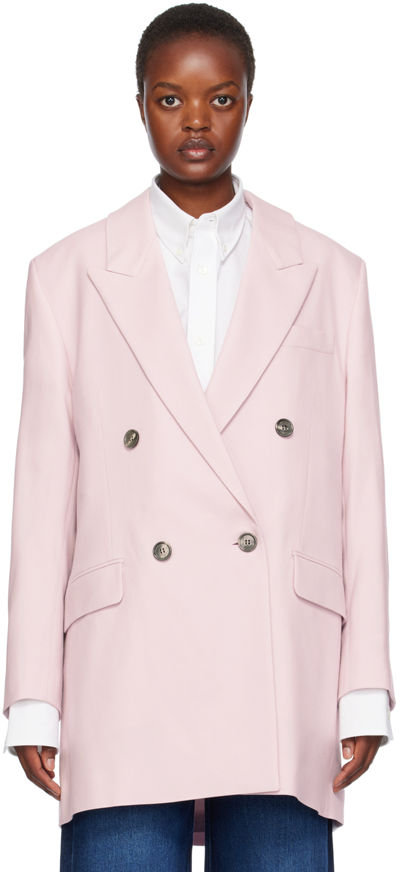 Shop Ami Alexandre Mattiussi Pink Oversized Blazer In Powder Pink/679