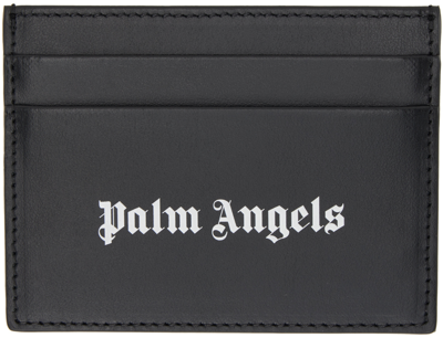 Shop Palm Angels Black Logo Card Holder In Black Optical Wh