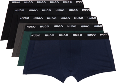 Shop Hugo Five-pack Multicolor Boxers In 997openmiscellaneous