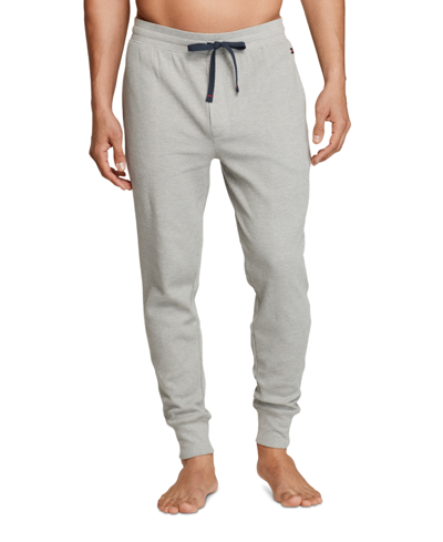 Shop Tommy Hilfiger Men's Classic-fit Waffle-knit Pajama Joggers In Grey Heather