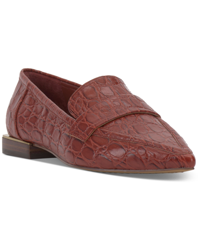 Shop Vince Camuto Women's Calentha Pointy Toe Tailored Loafers In Ketchup Leather