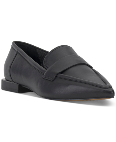 Shop Vince Camuto Women's Calentha Pointy Toe Tailored Loafers In Black Leather