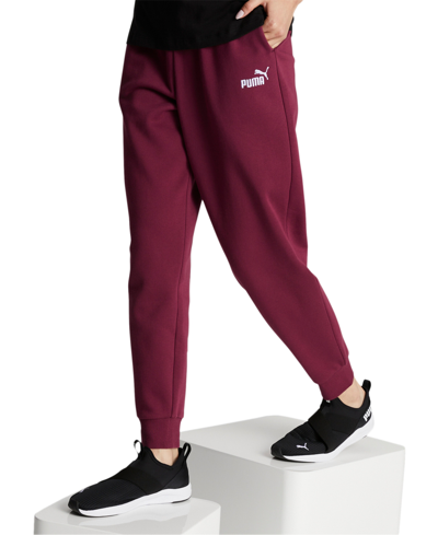 Shop Puma Women's Embroidered-logo High-waist Fleece Sweatpant Jogger In Dark Jasper