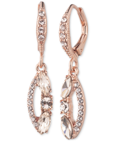 Shop Givenchy Rose Gold-tone Round & Marquise Crystal Drop Earrings