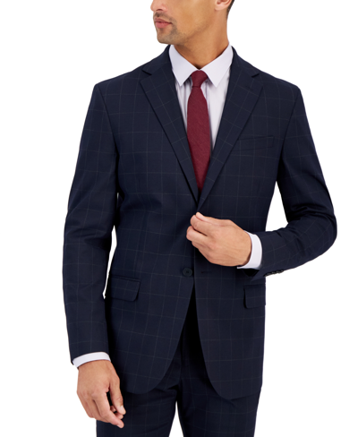Shop Dkny Men's Modern-fit Stretch Suit Jacket In Dark Blue