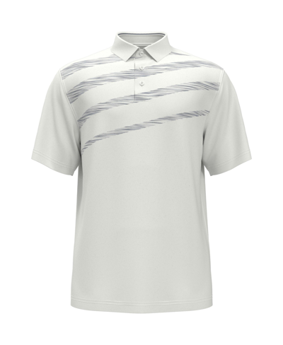 Shop Pga Tour Big Boys Short Sleeve Asymmetric Space Dye Polo Shirt In Bright White