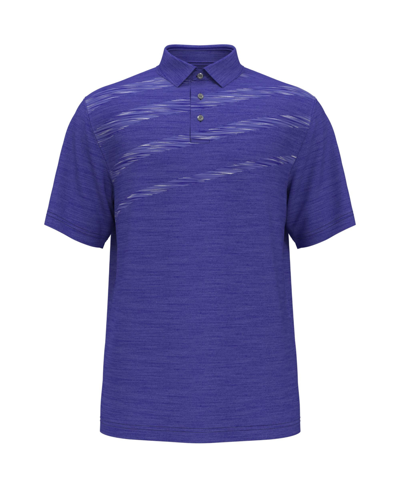 Shop Pga Tour Big Boys Short Sleeve Asymmetric Space Dye Polo Shirt In Dazzling Blue