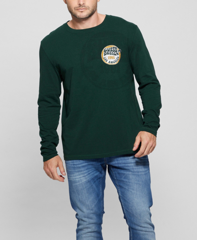 Shop Guess Men's Round Patch T-shirt In Green