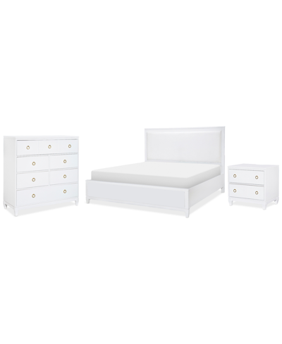 Shop Furniture Summerland 3pc Bedroom Set (queen Upholstered Bed, Chest, Nightstand) In White