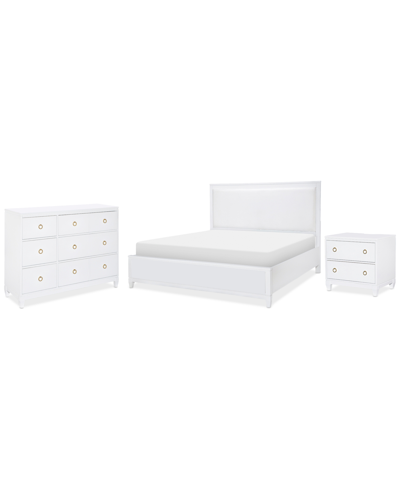 Shop Furniture Summerland 3pc Bedroom Set (queen Upholstered Bed, Dresser, Nightstand) In White