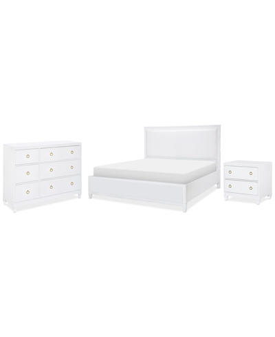 Furniture Summerland 3pc Bedroom Set (queen Upholstered Storage Bed, Dresser, Nightstand) In White