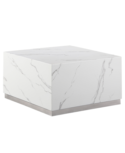 Shop Best Master Furniture Zhuri 21" Faux Marble Square Coffee Table In White