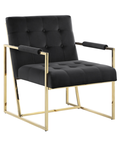Shop Best Master Furniture Luxor 32" Velvet Modern Accent Chair In Black