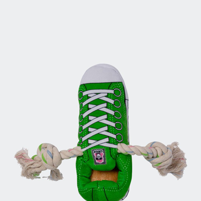 Shop American Pet Supplies Squeaking Comfort Plush Sneaker Dog Toy In Green