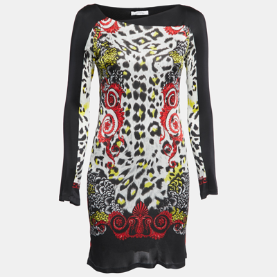 Pre-owned Versace Multicolor Printed Jersey Long Sleeve Mini Dress S