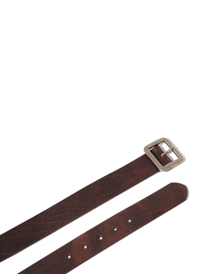 Shop Faherty Rugged Leather Belt In Brown