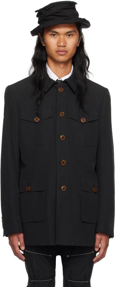 Shop Vivienne Westwood Black Sang Jacket In 233-w00m2-n401lr