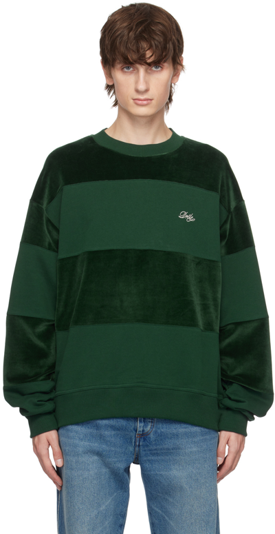 Shop Drôle De Monsieur Green 'le Sweatshirt À Bandes' Sweatshirt In Dark Green
